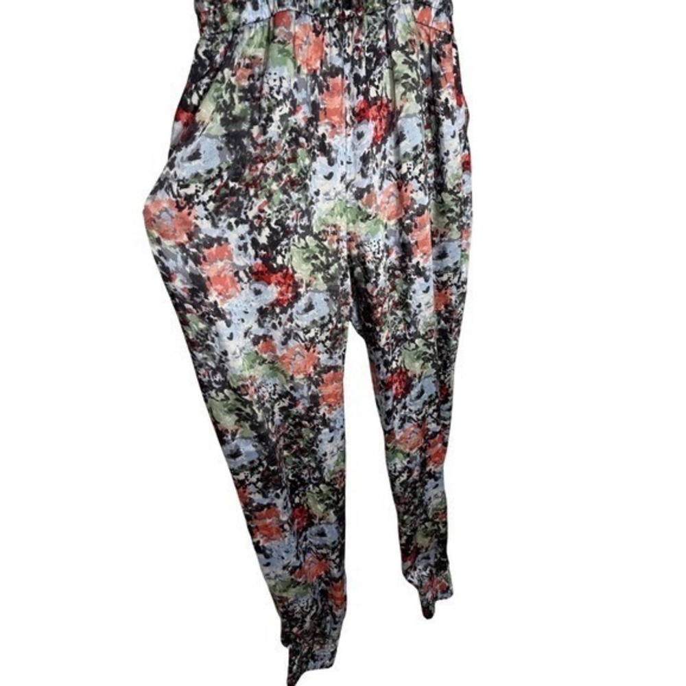 Cinq a Sept Finnley Impressionist Floral Jumpsuit Spaghetti Strap Drawstring S - Picture 5 of 6